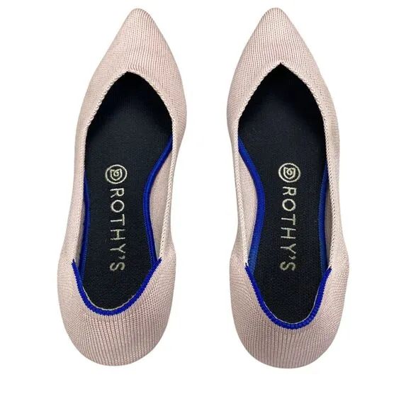 Rothy's The Point Pink Textile Women's Sz 7.5 Slip On Ballet Flats