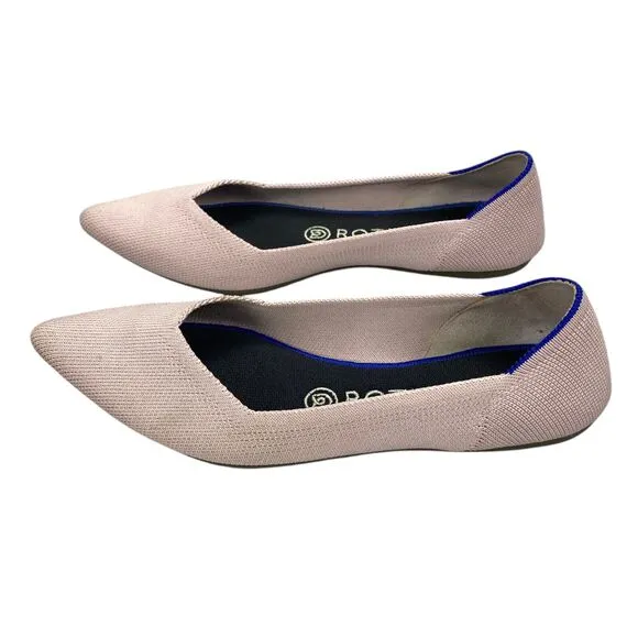 Rothy's The Point Pink Textile Women's Sz 7.5 Slip On Ballet Flats