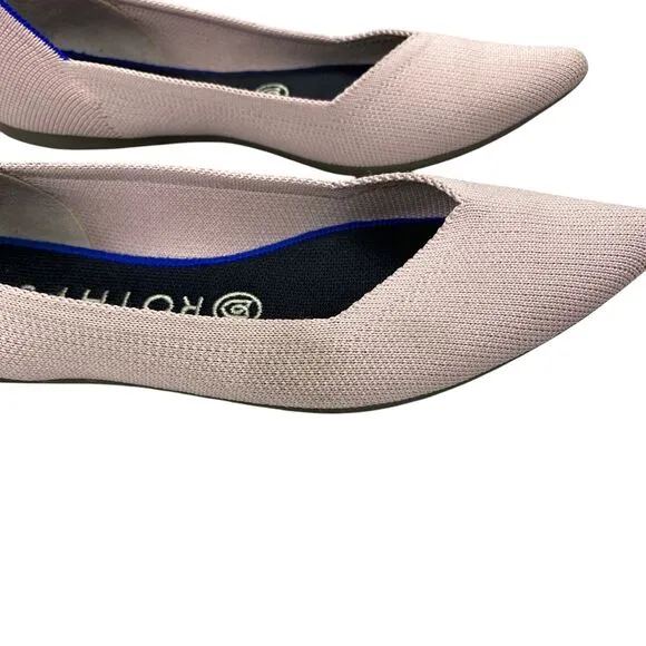 Rothy's The Point Pink Textile Women's Sz 7.5 Slip On Ballet Flats