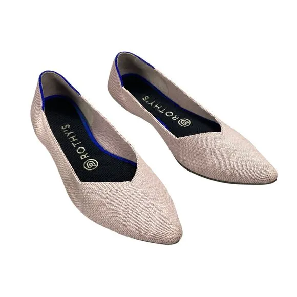 Rothy's The Point Pink Textile Women's Sz 7.5 Slip On Ballet Flats