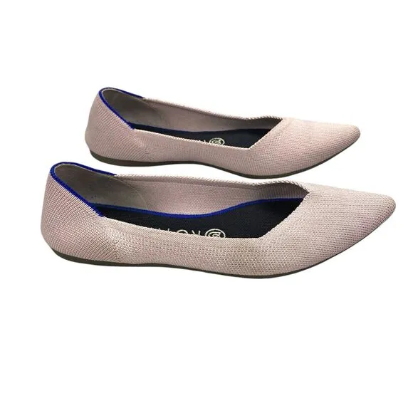Rothy's The Point Pink Textile Women's Sz 7.5 Slip On Ballet Flats