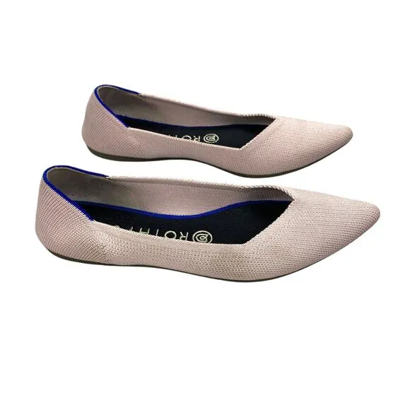 Rothy's The Point Pink Textile Women's Sz 7.5 Slip On Ballet Flats