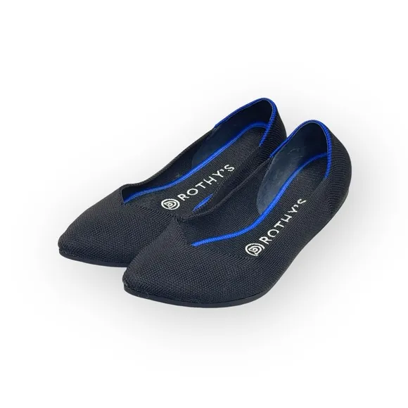 Rothy’s ➤ The Point Pointy Toe Sustainable Ballet Flats Loafers ➤ Black ➤ 6.5M