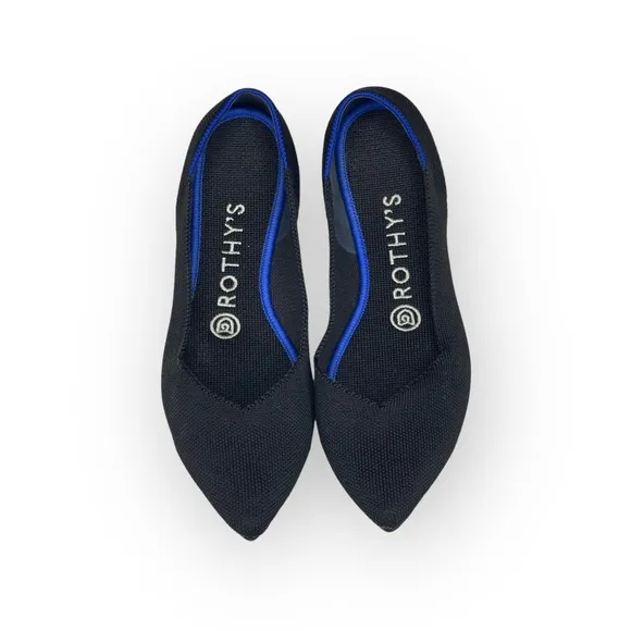 Rothy’s ➤ The Point Pointy Toe Sustainable Ballet Flats Loafers ➤ Black ➤ 6.5M