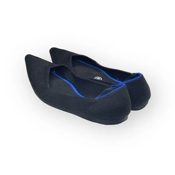 Rothy’s ➤ The Point Pointy Toe Sustainable Ballet Flats Loafers ➤ Black ➤ 6.5M