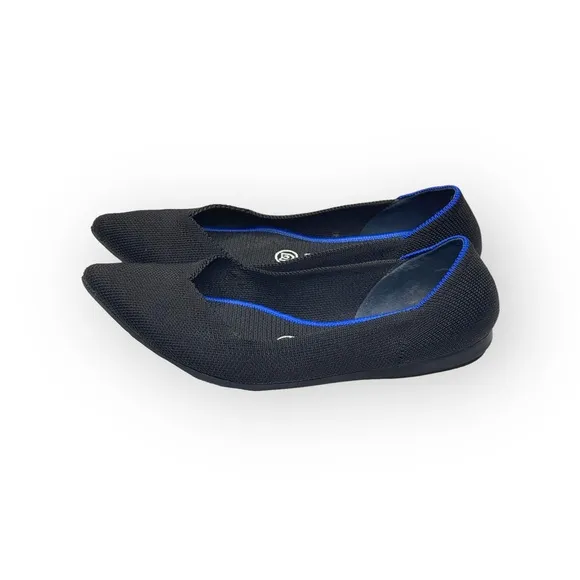 Rothy’s ➤ The Point Pointy Toe Sustainable Ballet Flats Loafers ➤ Black ➤ 6.5M