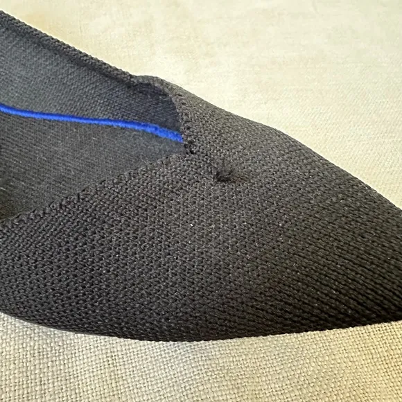 ROTHY'S The Point Slip On Flats Black with White Halo Authentic