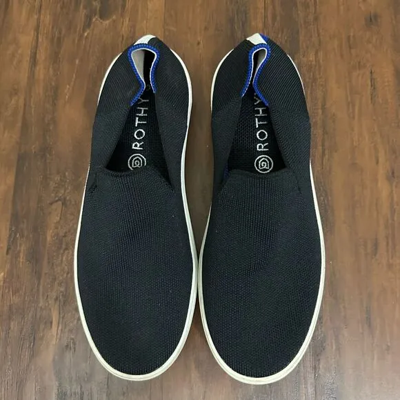 ROTHY'S The Sneaker Slip-On Flats Round Toe in Black