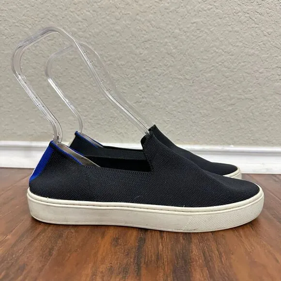 ROTHY'S The Sneaker Slip-On Flats Round Toe in Black