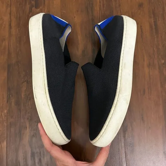 ROTHY'S The Sneaker Slip-On Flats Round Toe in Black