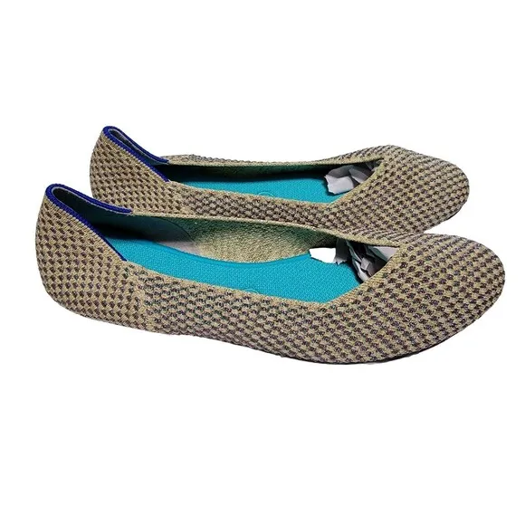 Rothy's The Square Jewel Box Textile Slip On Ballet Flat Shoes Women’s US 10.5