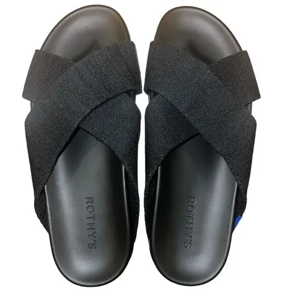 ✨Rothy’s The Weekend Black Sz 8 Slides✨