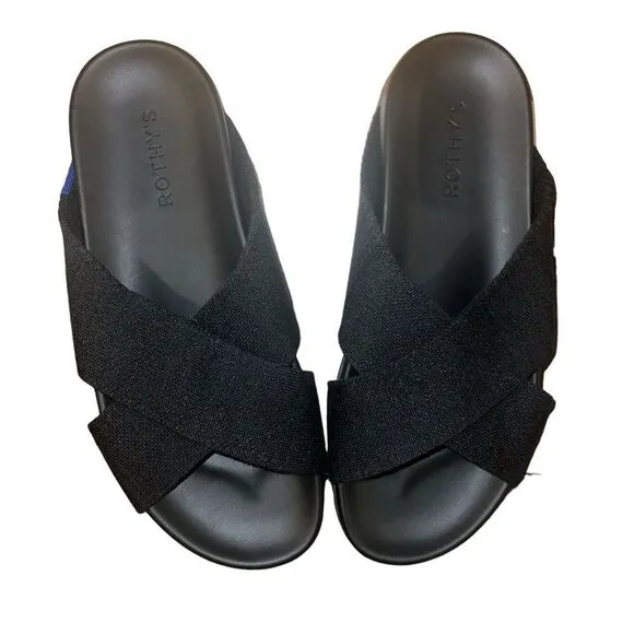 ✨Rothy’s The Weekend Black Sz 8 Slides✨