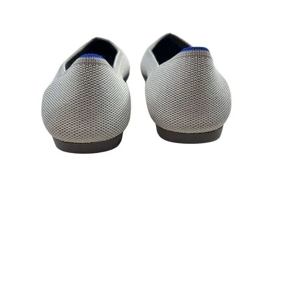 Rothy’s Women’s Knit Solid Light Grey Pointed Toe Flats Shoes Size 8.5