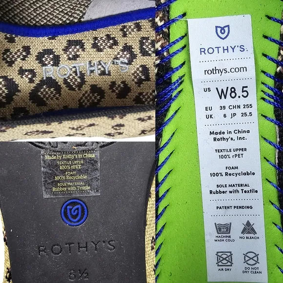 Rothy's Womens Leopard Animal Print The Loafer Flats Shoe Size 8.5