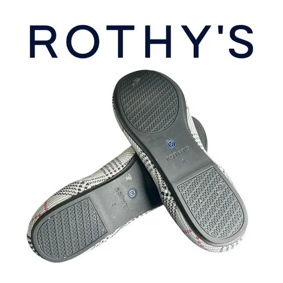 Rothy’s Women’s Retired The Flat Grey Glen Plaid Flats - Size 8