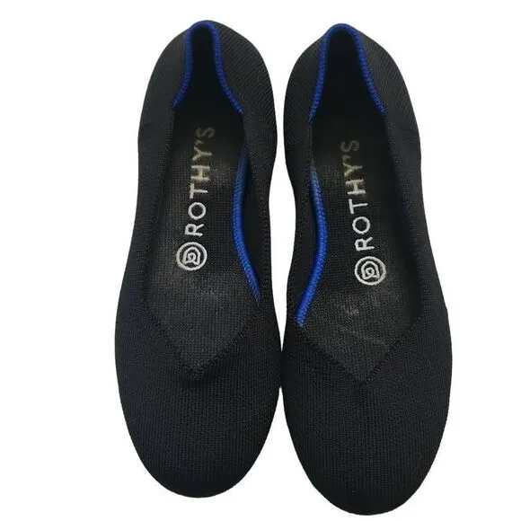 Rothy's Women's Size 7 Black Knit Ballet Roundtoe Flats