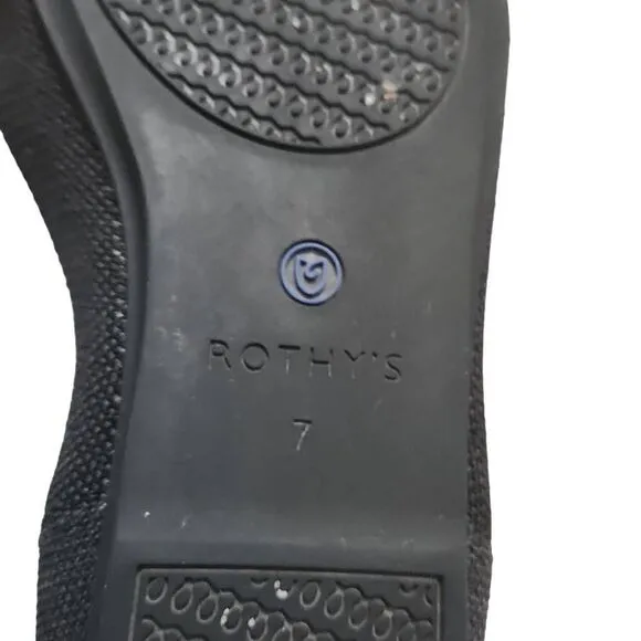 Rothy's Women's Size 7 Black Knit Ballet Roundtoe Flats
