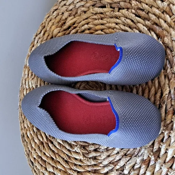 Rothy's Womens The Flat Rounded Toe‎ Gray Knit Comfort Ballet Flats S-10