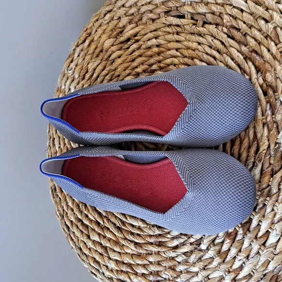 Rothy's Womens The Flat Rounded Toe‎ Gray Knit Comfort Ballet Flats S-10
