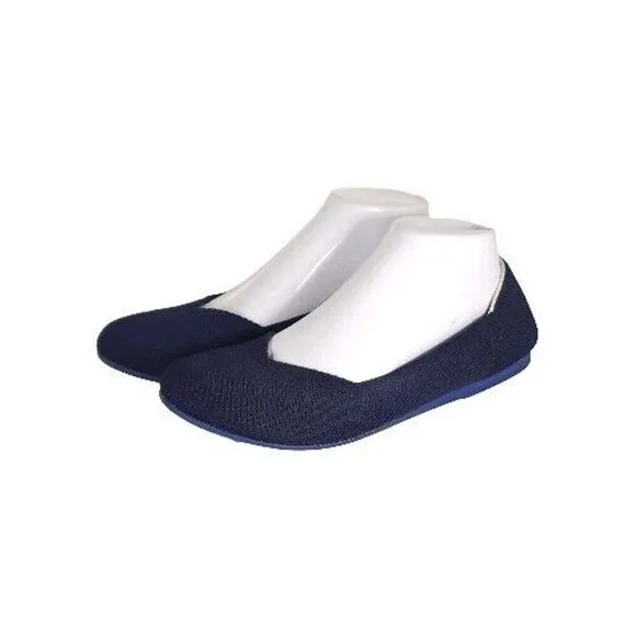 Rothy's Women's The Flat Round Toe US9,5 Navy Blue Textile Slip On Ballet Flats