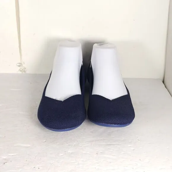Rothy's Women's The Flat Round Toe US9,5 Navy Blue Textile Slip On Ballet Flats