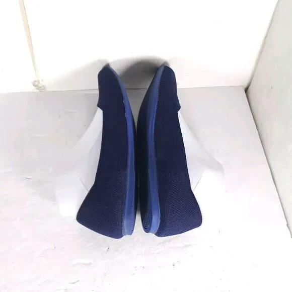 Rothy's Women's The Flat Round Toe US9,5 Navy Blue Textile Slip On Ballet Flats