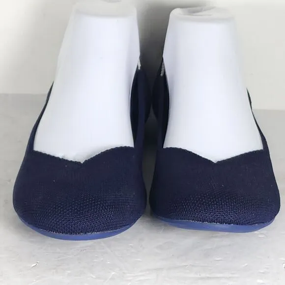 Rothy's Women's The Flat Round Toe US9,5 Navy Blue Textile Slip On Ballet Flats