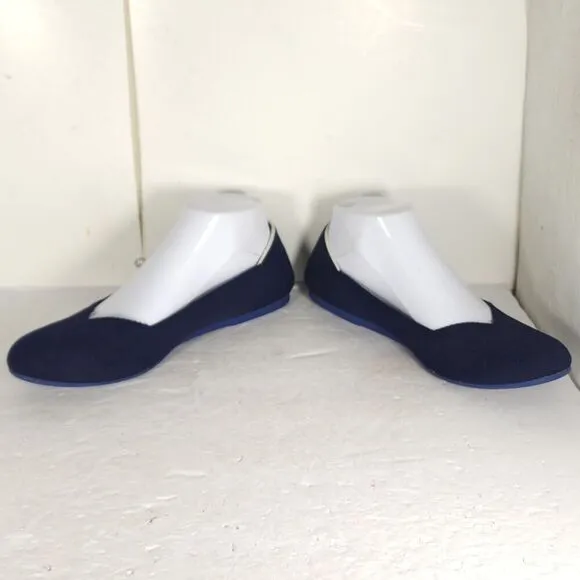 Rothy's Women's The Flat Round Toe US9,5 Navy Blue Textile Slip On Ballet Flats