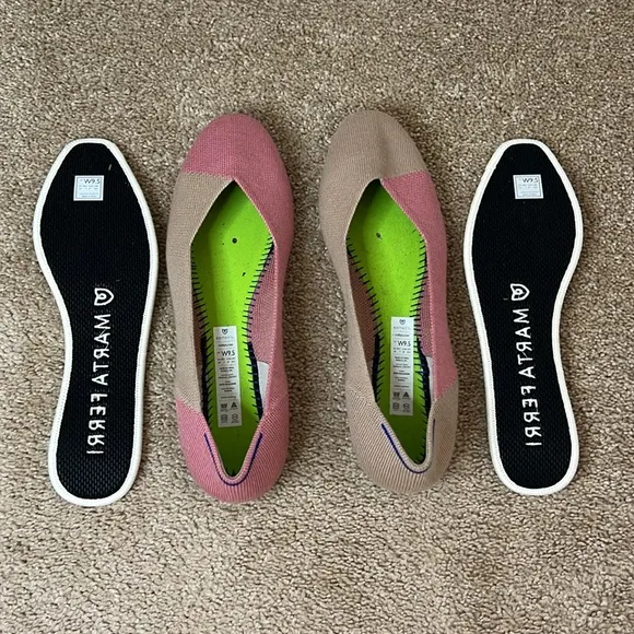 Rothy’s x Marta Ferri Flats in Rose Camel Size 9.5