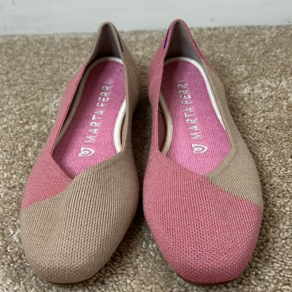 Rothy’s x Marta Ferri Flats in Rose Camel Size 9.5