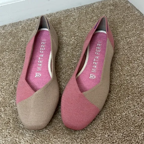Rothy’s x Marta Ferri Flats in Rose Camel Size 9.5