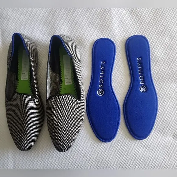 Rothy's Black and White Loafers Slip-Ons