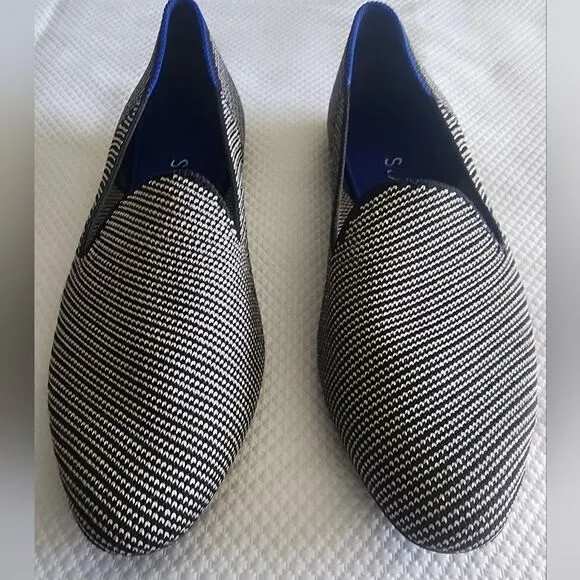 Rothy's Black and White Loafers Slip-Ons