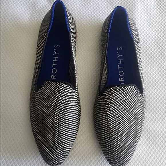 Rothy's Black and White Loafers Slip-Ons