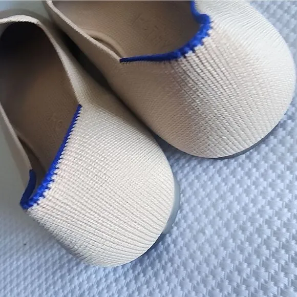 Rothy's Cream Flats with Textured Fabric and Rounded Toe