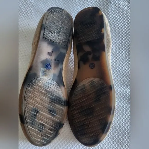 Rothy's Cream Flats with Textured Fabric and Rounded Toe