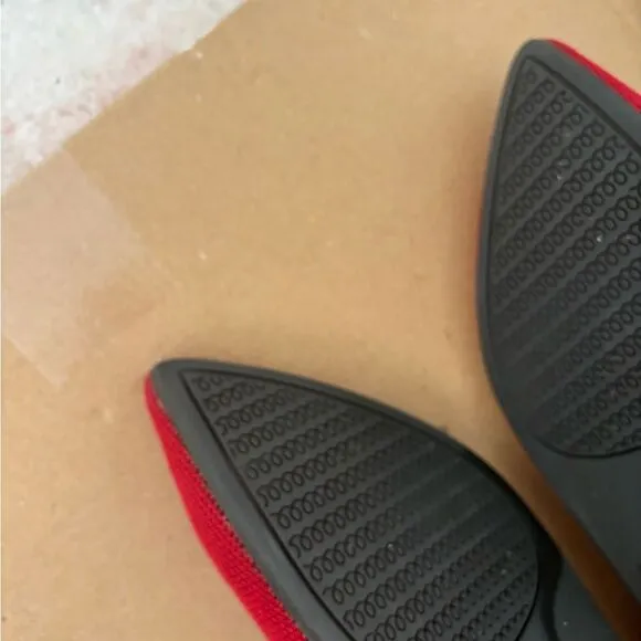 Rothy's Red Textile The Point Ballet Flats pointy toe loafers slip in shoes
