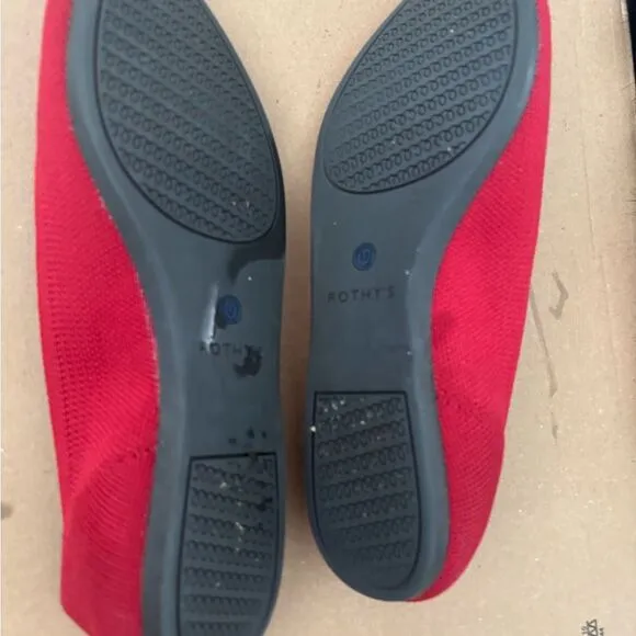 Rothy's Red Textile The Point Ballet Flats pointy toe loafers slip in shoes