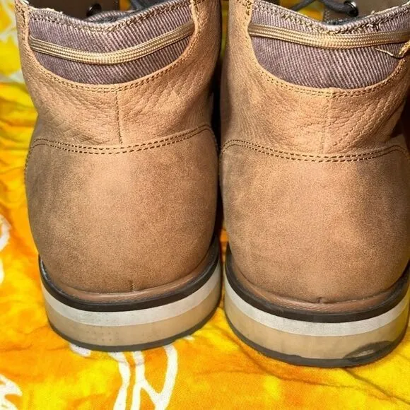 Rye Hawker Rye Mens Brown Suede Stitch Fit Mid Top Lace Up Chukka Boots sz 10.5