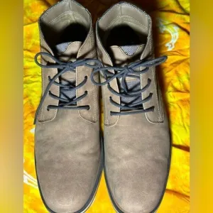 Rye Hawker Rye Mens Brown Suede Stitch Fit Mid Top Lace Up Chukka Boots sz 10.5