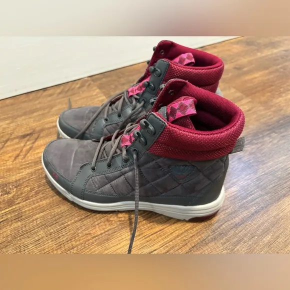 Ryka Gray and Pink High-Top Sneakers hiking waterproof camping outdoor