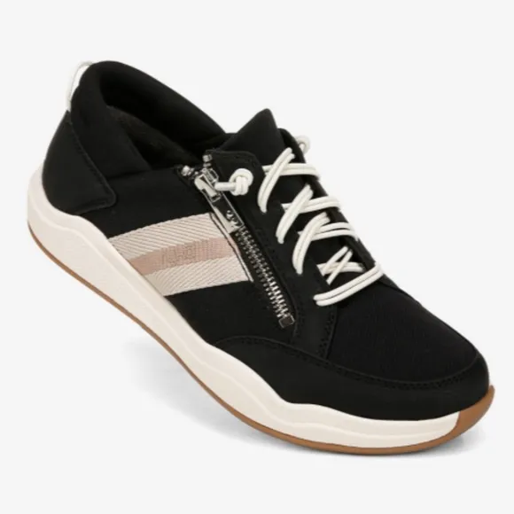 Ryka Made For Women Carefree Zip Slip On Sneaker In Black