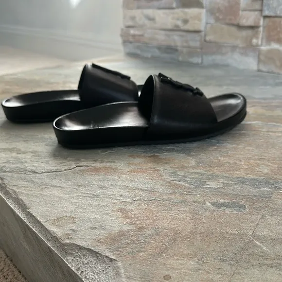 Saint Laurent Black Slide Sandals