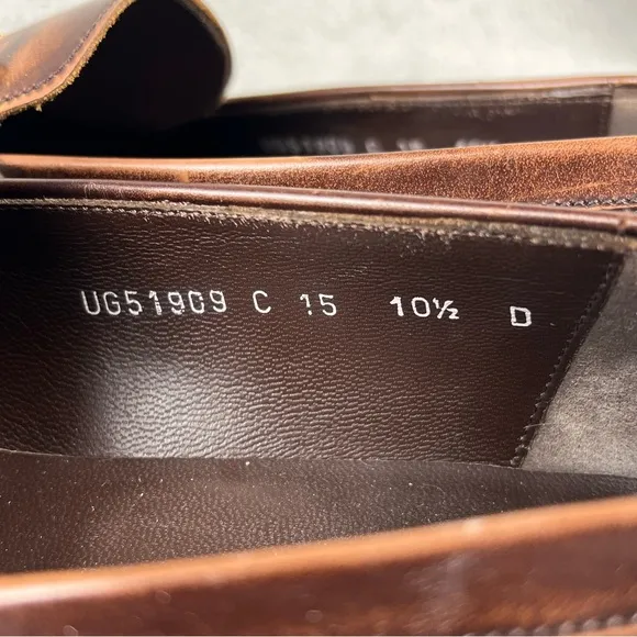 Salvatore Ferragamo Brown Leather Dress Shoes Italy Gold Bit Loafers Mens 10.5D