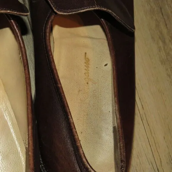 Salvatore Ferragamo Brown Leather Slip On Bit Loafers 11.5 D   ---READ DESC---