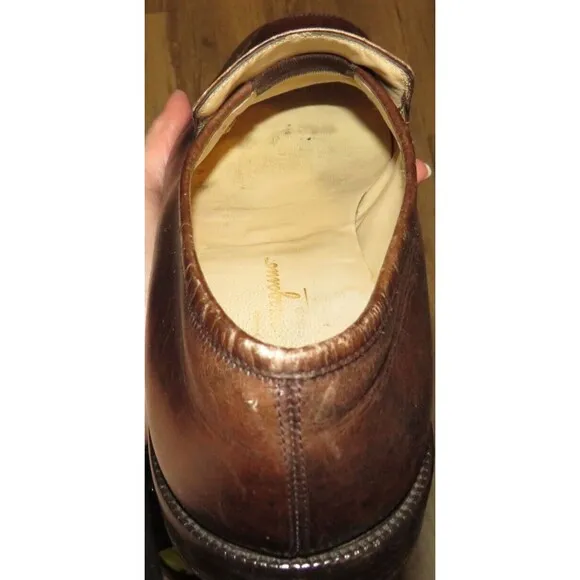 Salvatore Ferragamo Brown Leather Slip On Bit Loafers 11.5 D   ---READ DESC---