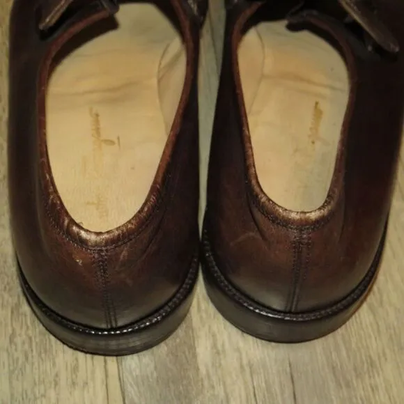 Salvatore Ferragamo Brown Leather Slip On Bit Loafers 11.5 D   ---READ DESC---