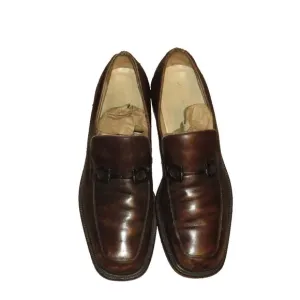 Salvatore Ferragamo Brown Leather Slip On Bit Loafers 11.5 D   ---READ DESC---