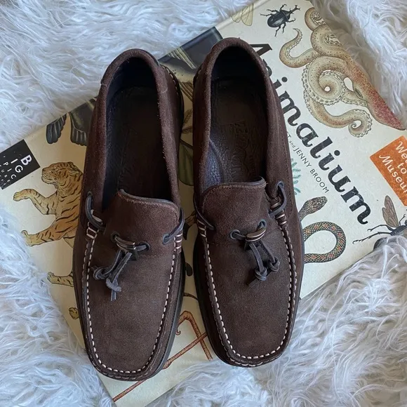 Salvatore  Ferragamo brown‎ suede leather loafers